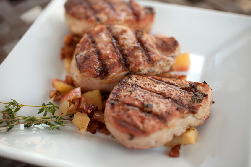 Pork Chops with Apple, Mushroom, Shallot & Thyme Relish