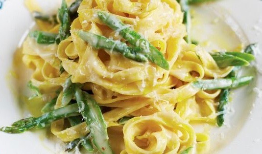 Fettuccine with Lemon, Asparagus and Parmesan