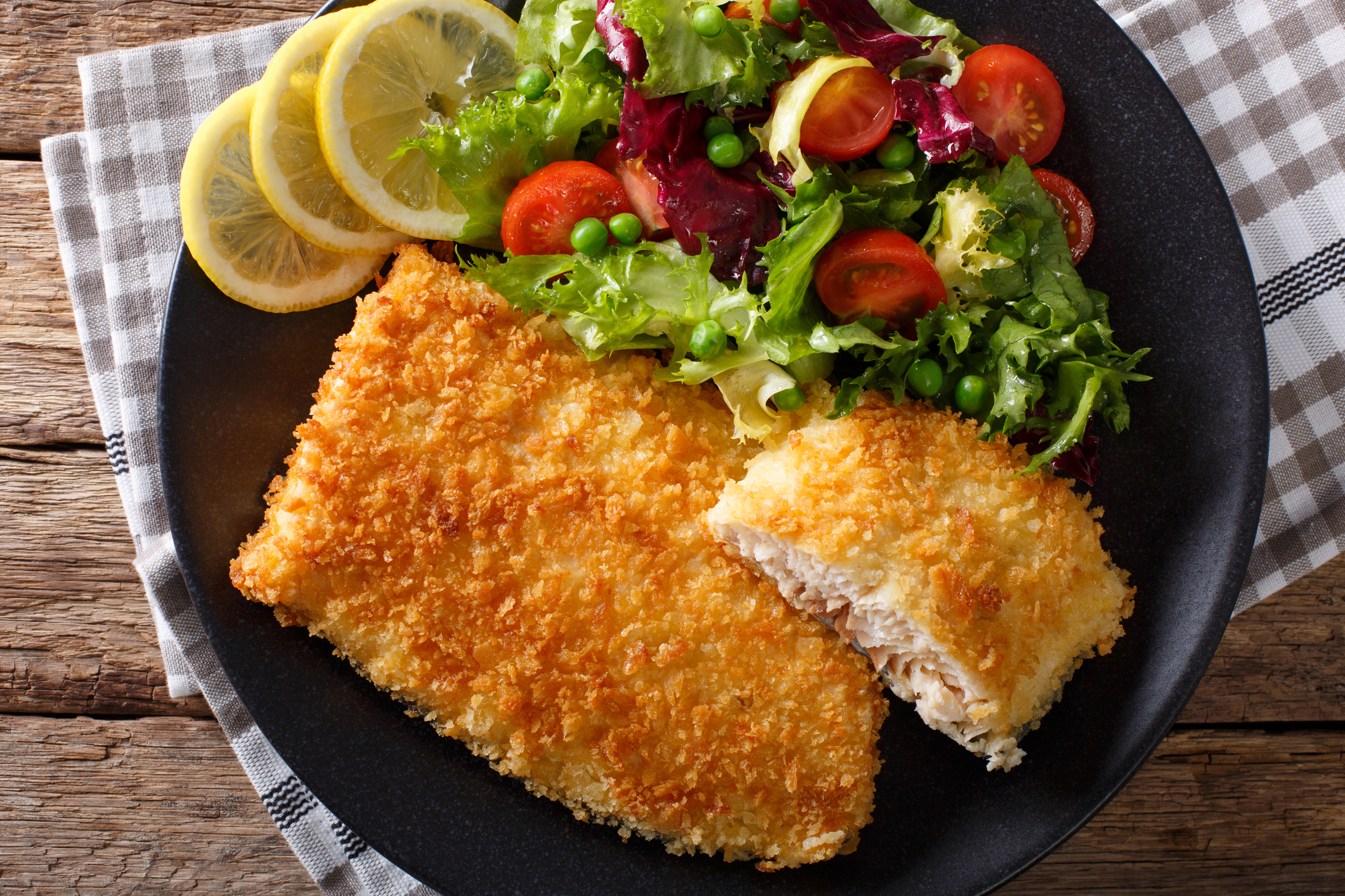 Panko and Parmesan crusted fish filets