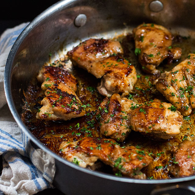 Crispy Chicken Thighs with Honey-Garlic Glaze