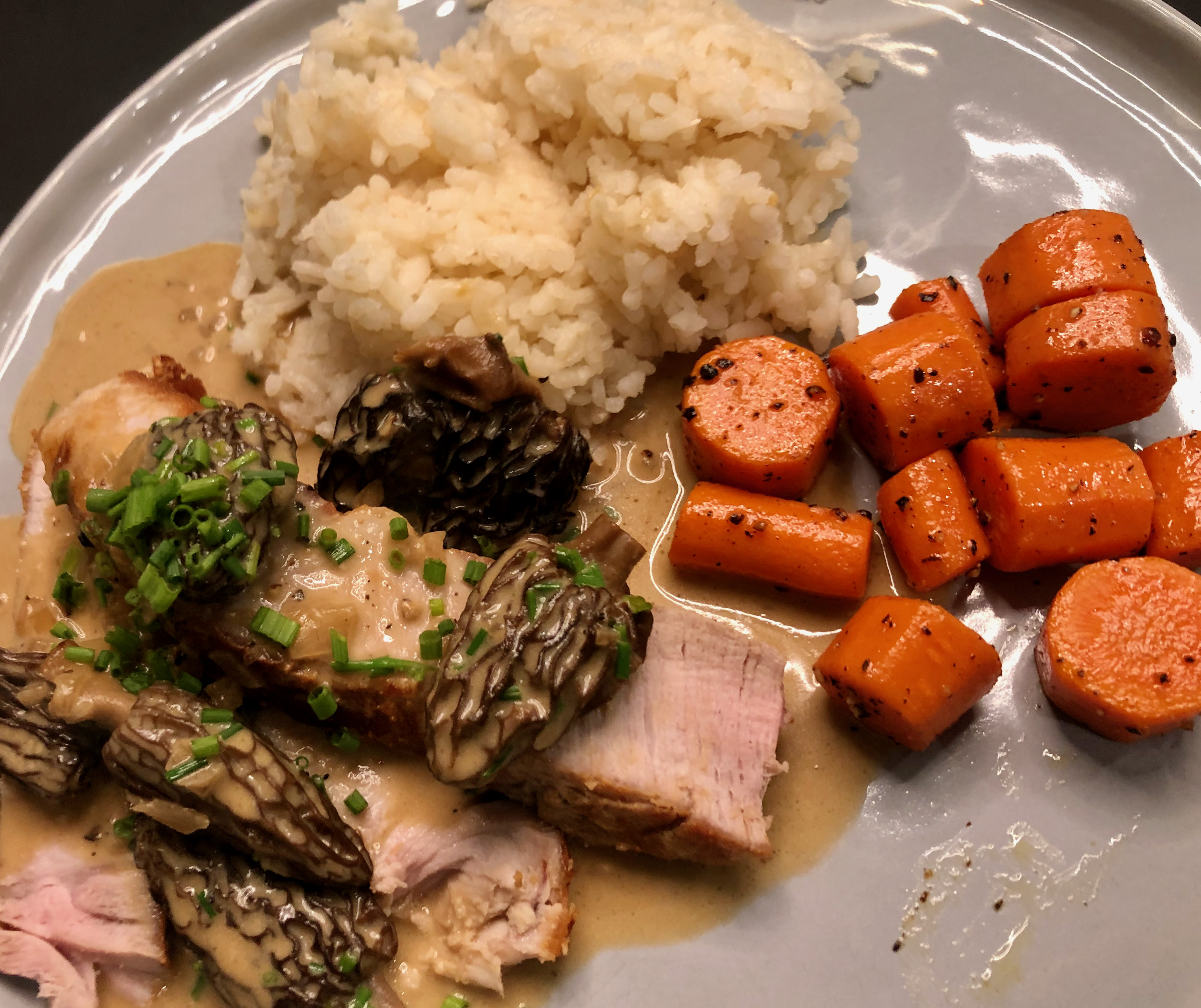 Pork Chops with Morel Mushroom Cream Sauce